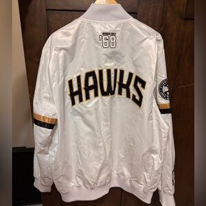 Black Label Atlanta Hawks Satin STARTER Bomber Jacket